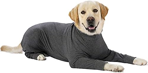 Dog Surgery Recovery Suit Female Male for Dogs After Surgery Medium Large Dogs Onesie Dog Pajamas Pjs Clothes (Pure Grey, 36 (Chest 37.8 in | Backlength 25.98 in))