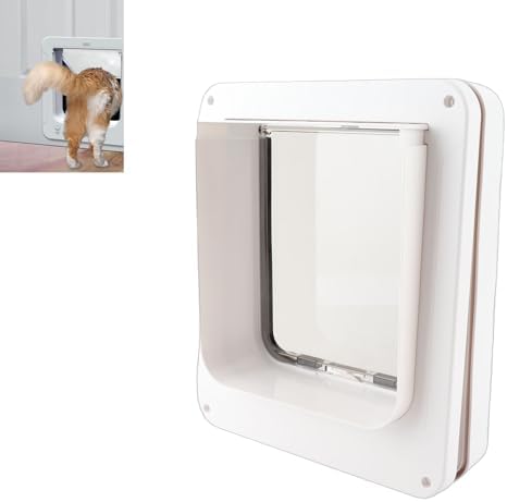 Pongnas Cat Door with Collar Activation – Automatic TwoWay Pet Door for