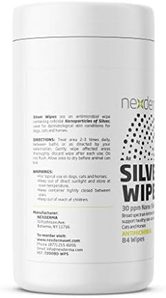 Nexderma Therapeutic Pet Wipes for Dogs & Cats, Hypoallergenic Cleansing Grooming|Moist Soft Multipurpose Wipe for Yeasty Skin Folds, Interdigital Paws, Safe Around Eyes/Tear Stains, Face, Ears - 84ct