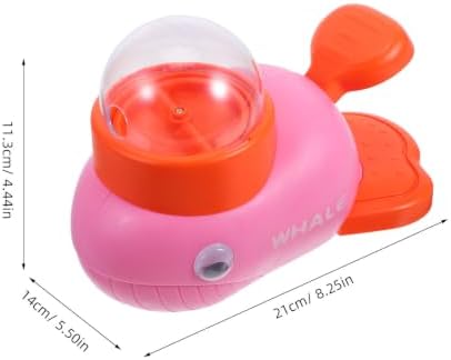 Dog Treat Dispenser with Button Rotating Feeding Whale Shaped