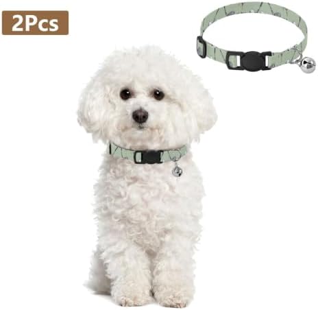 2 Pack Cat Collars Golf Clubs Dog Bell Collar, Adjustable 10.6 to 17.1 Inches