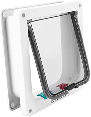 Smart Cat Flap Door, 4 Way Lockable Smart Cat Flap Door, Weatherproof Double Flap, Easy Install Cat and Small Dog Door
