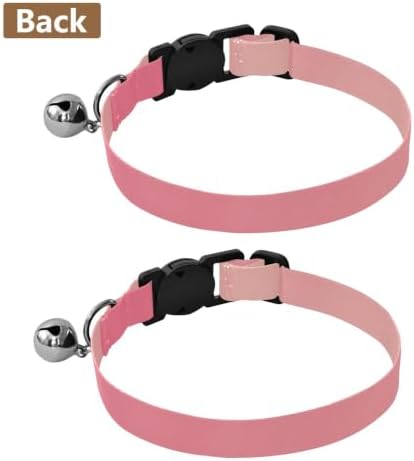 Gradient Pink Comfortable Cat Collar, 2 Pack Cat Collar with Bell