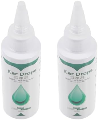 Toyvian Dog Ear Drops 2 Bottles 60ml Each Lightweight Mild Formula Ear Wash for Dogs and Cats and Cleaner