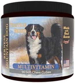Bernese Mountain Dog Multivitamins, 90 Count, Made in the USA with Real Bacon.