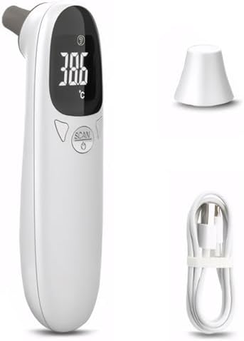 5x1.5 Cat Ear Thermometer for Pet Accurate 32-42.9℃ Digital USB Rechargeable Pet Thermometer for Dog, Cat, Pig, Sheep & More