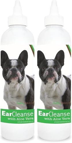 Healthy Breeds French Bulldog Ear Cleanse with Aloe Vera Cucumber Melon 8 oz (Pack of 2)