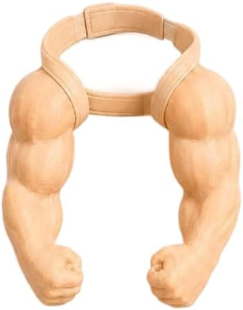 Cat Muscle Arms Pet Costume, Funny 3D Printed Buff Design, Lightweight Adjustable Neck Hanging Shoulder Outfit with Big Biceps Hands, Halloween Cosplay Photo Prop for Cats & Small Dogs, Large