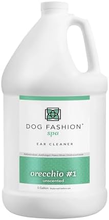 Dog Fashion Spa Orecchio No. 1 Unscented Ear Cleaner, Gentle Formula, Made in USA, for Dogs and Cats, 1 Gallon