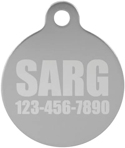 Signature Custom Laser Engraved Anodized Aluminum Pet ID Tags (Black, Round 1 1/4")
