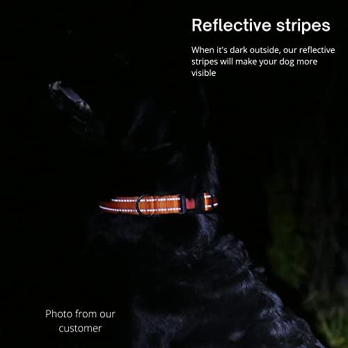 Reflective Dog Collar, Quick-Release Buckle (Pink, 14-18 Inch)