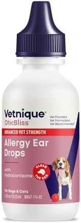 Vetnique Oticbliss Dog Allergy Ear Drops & Medicated Ear Wipes Bundle