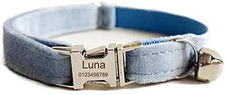 Cat Collar Personalized with Name Phone Number Engraved,Customized with Bell for Small Dogs Puppy Kitten