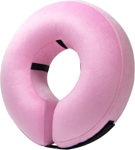 BENCMATE Inflatable Dog Cone Collar Alternative After Surgery Medium+,Pink