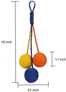 Cat Toy Sisal Ball Hanging Cat Toy Handmade Cat Rope Ball Chew Eco-Friendly Toy Pets Interactive Toy Cat Toys for Indoor Cats (Green, 1pcs)