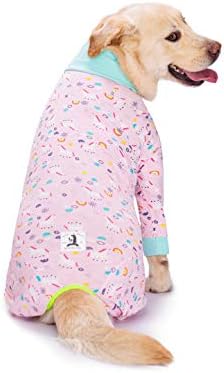 Dog Surgery Recovery Suit Female Male for Dogs After Surgery Medium Large Dogs Onesie Dog Pajamas Pjs Clothes (Pink Rainbow, 30 (Chest 29.92 in | Backlength 19.69 in))