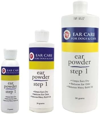 Dog and Cat Healthy Ear Care Cleaner R-7 Helps Remove Hair, Odors and Wax Choose Step 1, 2 or Set (96 Gram Step 1 Powder)