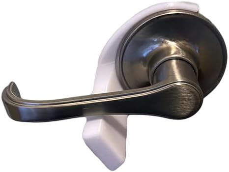Pet Proof Door Lever Lock - No Adhesive Child Proof Door Lever Lock for Cats and Dogs (White Circle Universal)