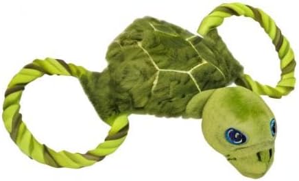 Jolly Pets Tug-A-Mal Turtle Squeaky Tug Dog Toy, Large