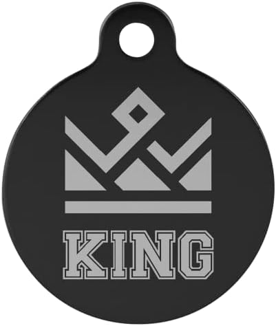 Signature Custom Laser Engraved Anodized Aluminum Pet ID Tags (Black, Round 1 1/4")