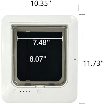 Smart Pet Door Cat Door, Automatic Pet Door, with Collar Sensor & Remote Control, Controllable Entry and Exit Directions(4 Locking Ways), 10.35"x11.73", for Cats & Small Dogs Black