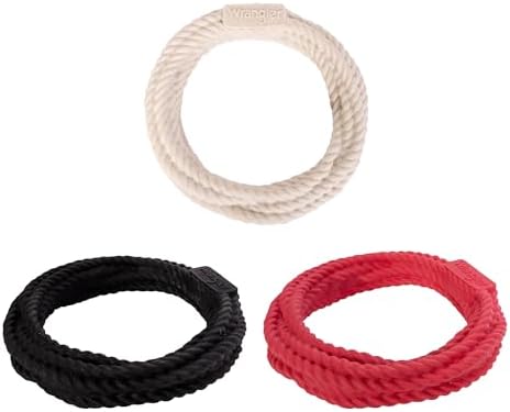 Wrangler Foam Coiled Rope Dog Chew Toy – Scented Dog Rope Toy for Medium to Large Dogs – Pet-Safe Foam Toy for Tug & Fetch – Promotes Healthy Chewing - Indoor/Outdoor Play (Black, Chicken)