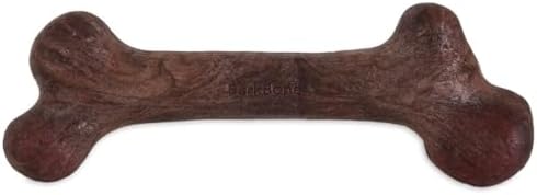 Pet Qwerks Dinosaur BarkBone - Nylon Dog Bone for Aggressive Chewers - Steak Flavor - 6.5", Small (Pack of 4)