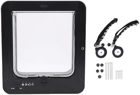 Rengue Smart Cat Door, Plastic Automatic Pet Door with Sensing Collar for Kittens, Dual Entry and Exit for Indoor Outdoor Use