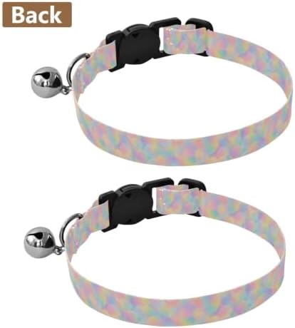 2 Pack Cats Collar Pastel Gradients Sequins Cat Bell Collar, Adjustable Length 10.6" to 17.1"