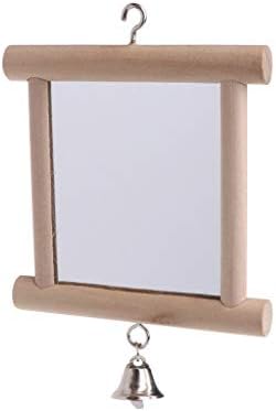 Litewoo Bird Mirror with Bell Parrot Swing Interactive Play Toys, 2PC