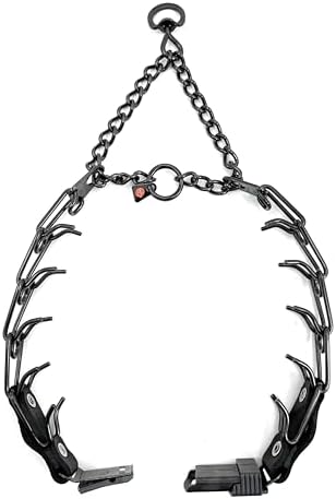 Herm Sprenger Prong Collar for Dog Training with Easy Quick Release Clicklock & Swivel Ring - German Made Dog Collar with Black Steel 3.2mm Prongs for Large Dogs (20-25" Neck)