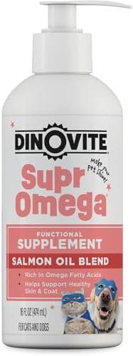 Dinovite SuprOmega Salmon Oil for Dogs & Cats, Skin & Coat Support, 16 oz