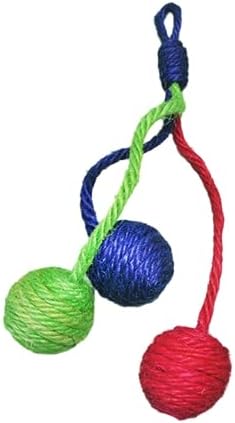 Hanging Interactive Cat Toy Sisal Rope Ball, Eco Friendly Self Play Bite and Wear Resistant Pets Interactive Toy Cat Rope Ball for Indoors Cats