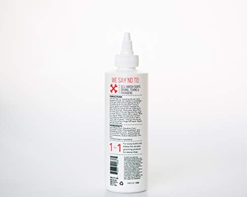 Kibble Pet Salon-Quality Dog Ear Cleaner for Dogs & Cats, Gentle Cleansing & Deodorizing Ear Wash Solution, Alcohol-Free Formula, Washes Away Wax & Debris, Made in USA, 8.45 oz