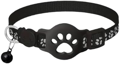 GPS Cat Collar Tracker, Smart Tag Waterproof for Find My, No Monthly Fee Advanced Tracking Solution for Small and Large Cats, Pet Device (Black_B)
