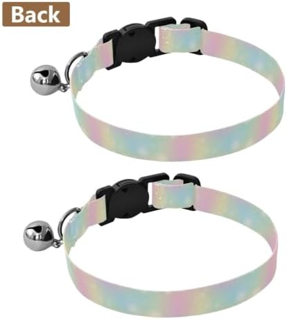Pastel Rainbow Gradient Easy to Wear Kitten Collar 2 Pack for Kitten