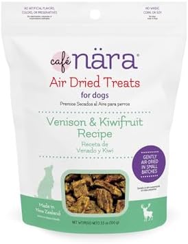 Café Nara Air-Dried Treats for Dogs, Venison & Kiwifruit, 3.5 oz