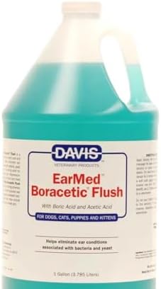 Dog Clean Ear Med Boracetic Flush Solution Pet Odor and Residue Reliever Choose Size (1 Gallon)
