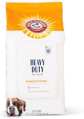 Arm & Hammer Heavy Duty Multipurpose Dog Wipes, Mango, 100 Count, 3-Pack