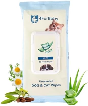 Dog Wipes for Paws and Butt, Unscented, 30 Count