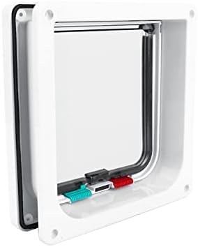 4Way Lockable Smart Cat Door for Walls and Doors, Double Flap Pet Entry with Insulating Panel, Suitable for Cats and Small Dogs