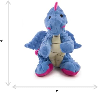 goDog Bubble Plush Dragons Squeaky Dog Toy, Chew Guard Technology - Periwinkle, Large