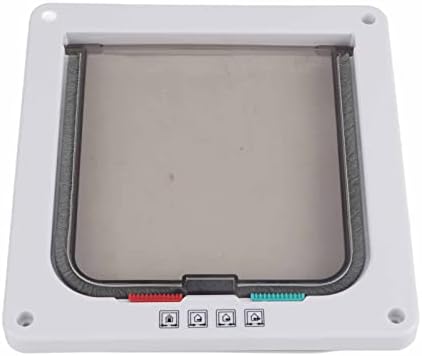 Zopsc Lockable Pet Cat Door, 4 Way Cat Flap Door for Small Dog, Pet with Lock for Dog Indoor Outdoor