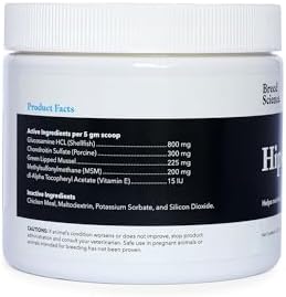 Hip and Joint Food Supplement for Dogs, Large Breeds- Glucosamine and Chondroitin Powder with Green Lipped Mussel - Pain, Inflammation Relief with Vitamins - Senior Health Supplies for Arthritis