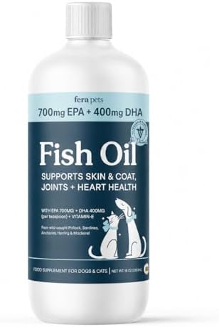 Fera Pets Liquid Fish Oil - Non GMO Omega 3 for Dogs & Cats, 8 oz