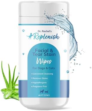 Replenish Facial and Tear Stain Remover Wipes for Stain Remover