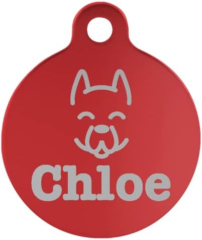 Signature Custom Laser Engraved Anodized Aluminum Pet ID Tags (Blue, Round 1 1/4")