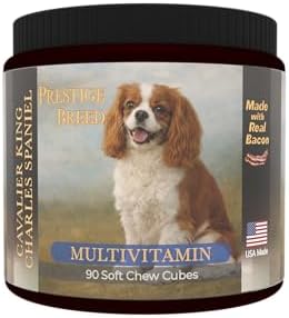 Cavalier King Charles Spaniel Multivitamins, 90 Count, Made in the USA with Real Bacon.