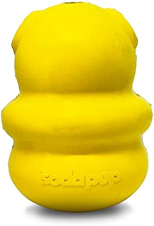 SodaPup Honey Bear – Durable Dog Treat Dispenser & Chew Toy Made in USA from Non-Toxic, Pet Safe, Food Safe Natural Rubber Material for Mental Stimulation, Problem Chewing, Calming Nerves, & More