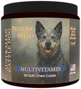 Australian Cattle Dog Multivitamins, 90 Count, Made in the USA with Real Bacon